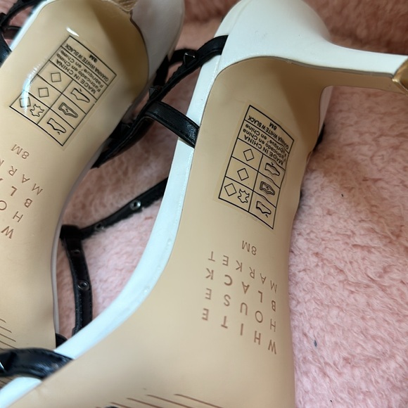 WHBM White & Black Studded Sling back pumps size 8 - Picture 6 of 7